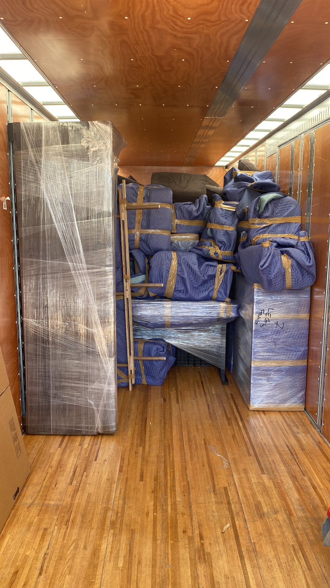 Furniture wrapped and loaded